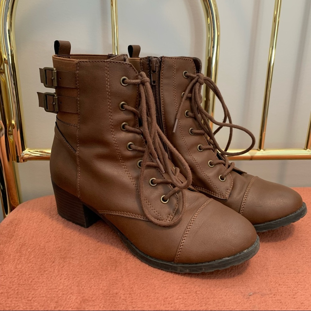 Brash | Brown Riot Combat Boots